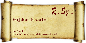 Rujder Szabin névjegykártya